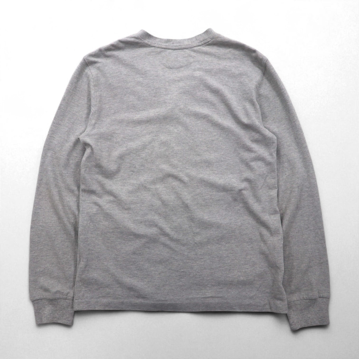 Polo Ralph Lauren 鹿の子 ニット カーディガン M グレー Vネック スモールポニー刺繡 ハンドウォーマー ポケット