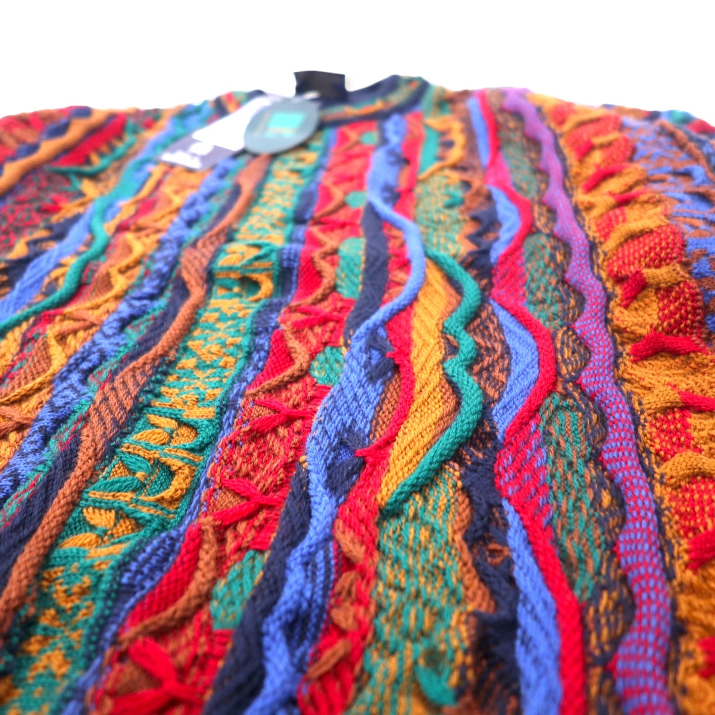 Limnos 90s Australia MADE 3D Knit Sweater S Multi Color Wool Unused Unused
