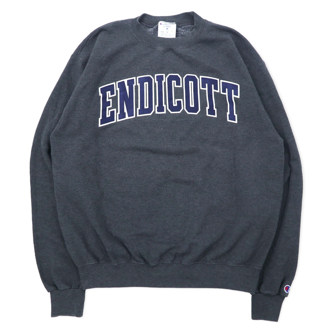 日本然リトテ-古着オンライン-Champion ECO カレッジ刺繍 スウェット L グレー コットン ENDICOTT アーチロゴ-Champion ECO College Embroidery Sweatshirt L Gray Cotton ENDICOTT Arch Logo