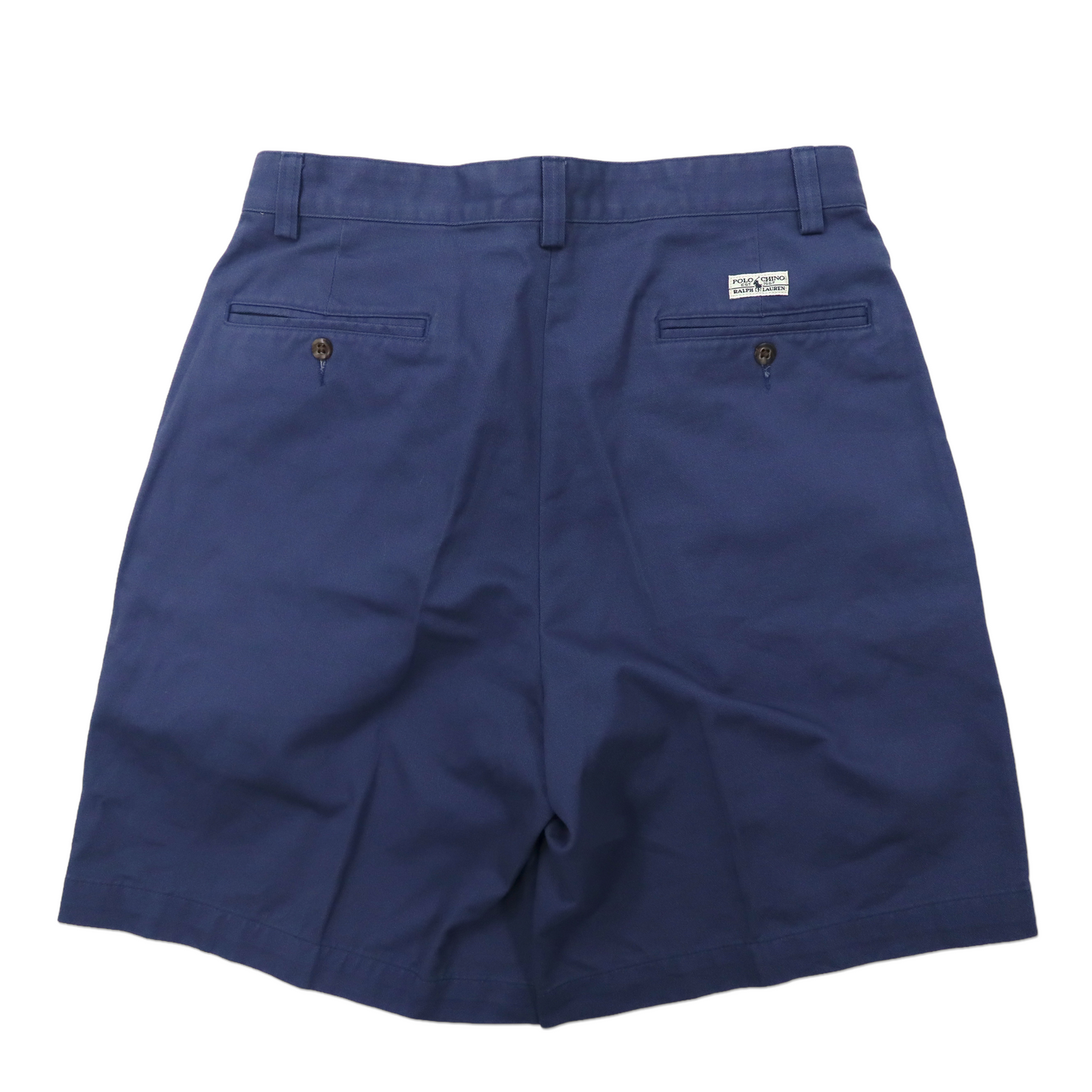 USA製 Polo Ralph Lauren 2タック ショート チノパンツ 31 ネイビー コットン POLO CHINO