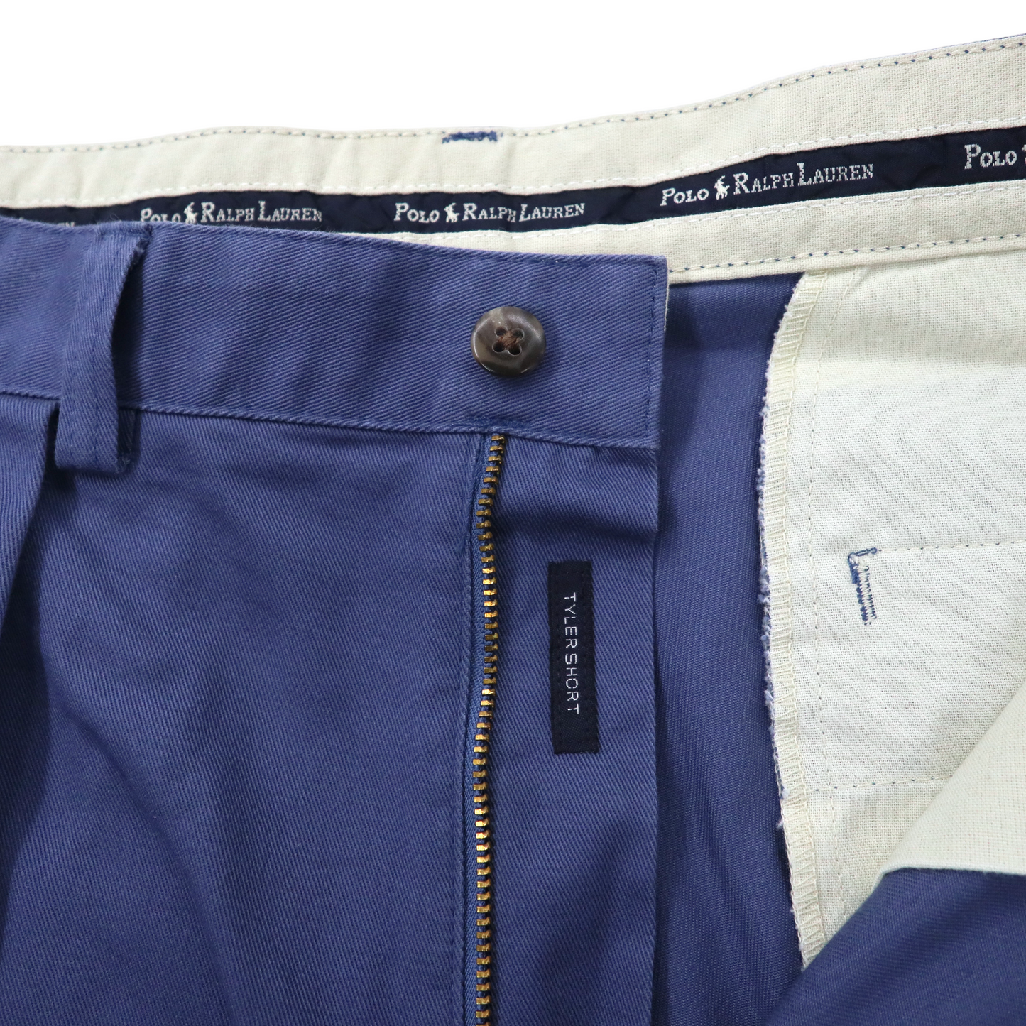 USA製 Polo Ralph Lauren 2タック ショート チノパンツ 31 ネイビー コットン POLO CHINO