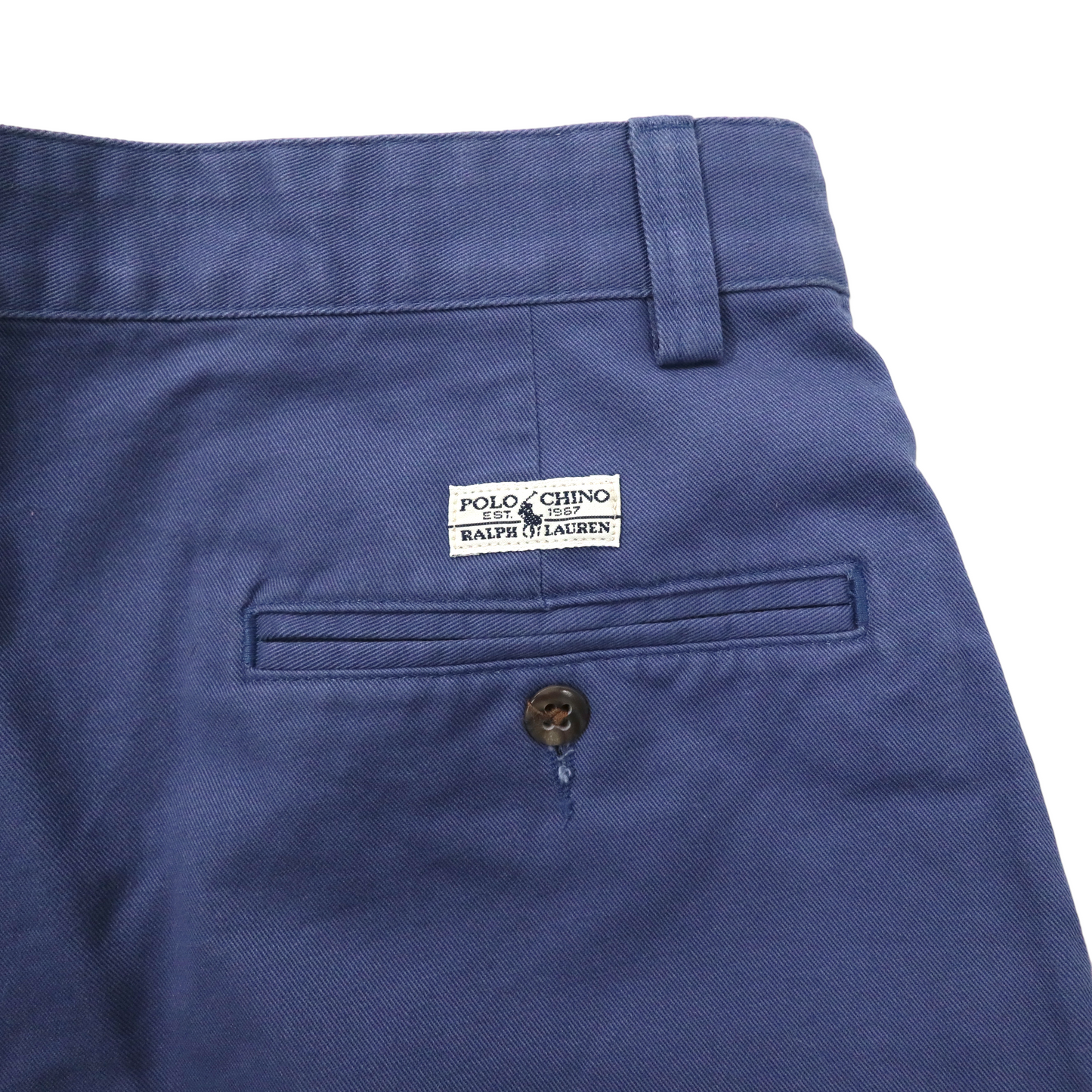 USA製 Polo Ralph Lauren 2タック ショート チノパンツ 31 ネイビー コットン POLO CHINO