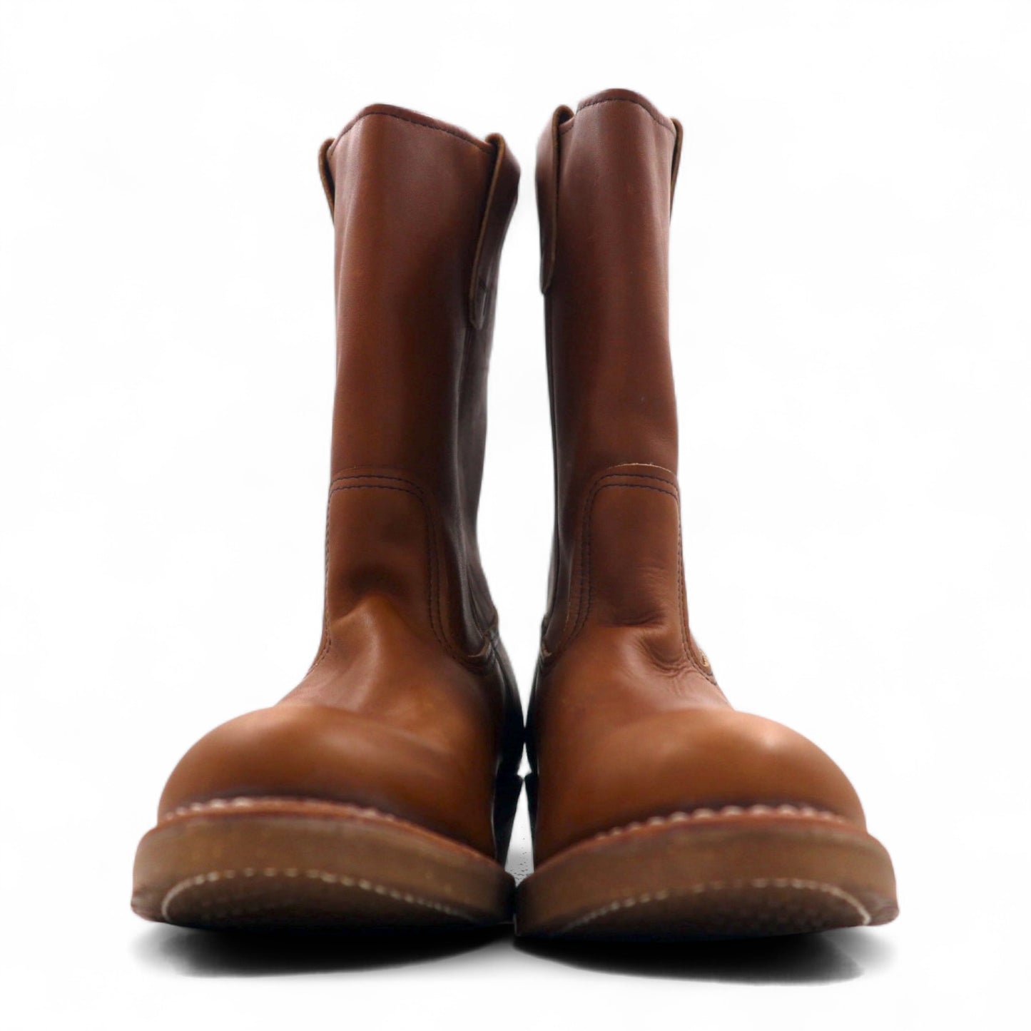 REDWING 89年 USA製 80s 11inch PECOS ペコスブーツ 26.5cm ブラウン レザー 1155 プリント羽タグ 縦羽