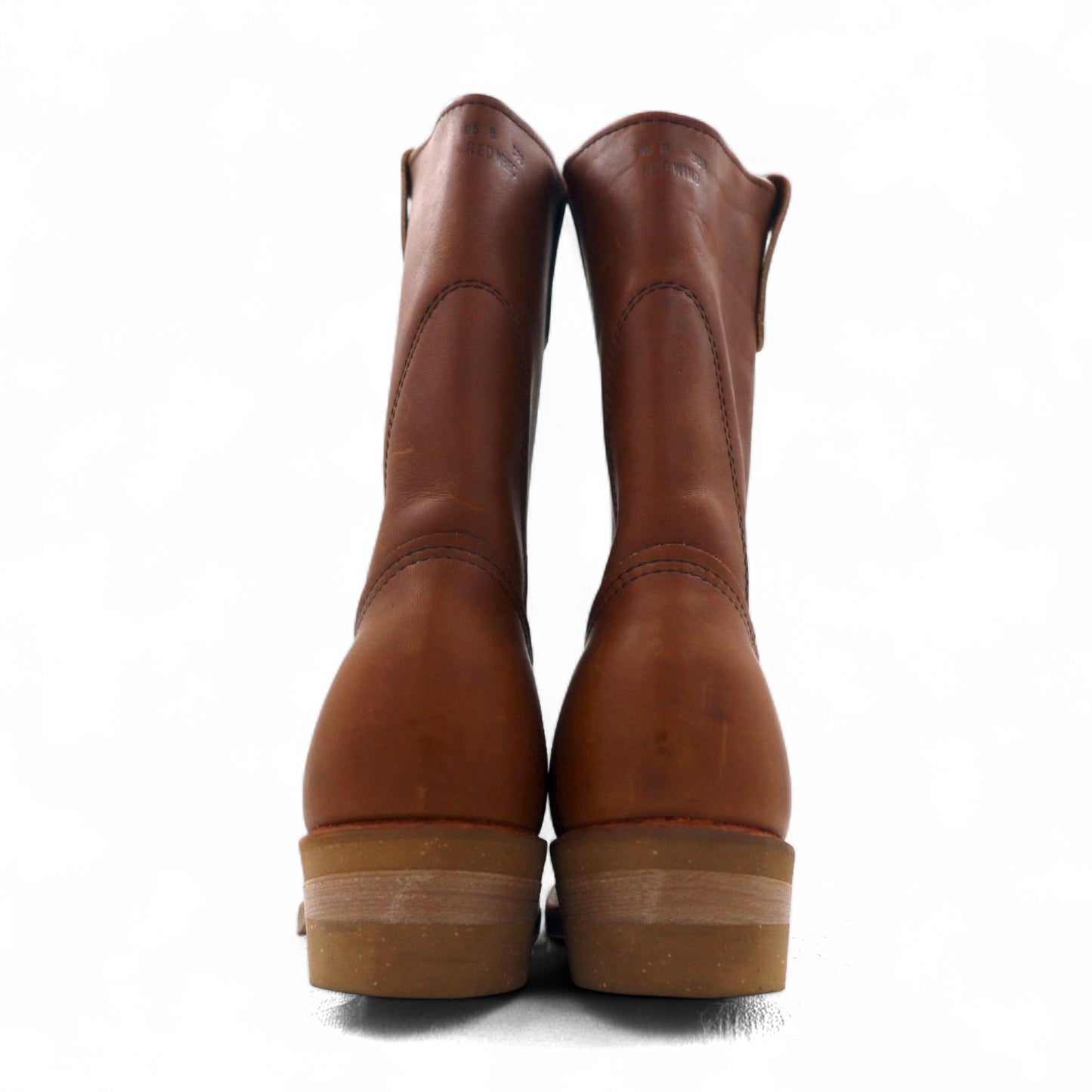 REDWING 89年 USA製 80s 11inch PECOS ペコスブーツ 26.5cm ブラウン レザー 1155 プリント羽タグ 縦羽