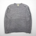 L.L.Bean 90年代 ケーブル編み ニット セーター L グレー ラムウール 羊毛 WW47