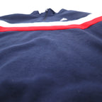 PLENTY TOUGH SPORT 90s Half-Zip Sweatshirt M Navy Tricolor Fleece Lining Tape Logo