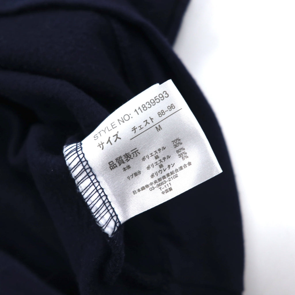 PLENTY TOUGH SPORT 90s Half-Zip Sweatshirt M Navy Tricolor Fleece Lining Tape Logo