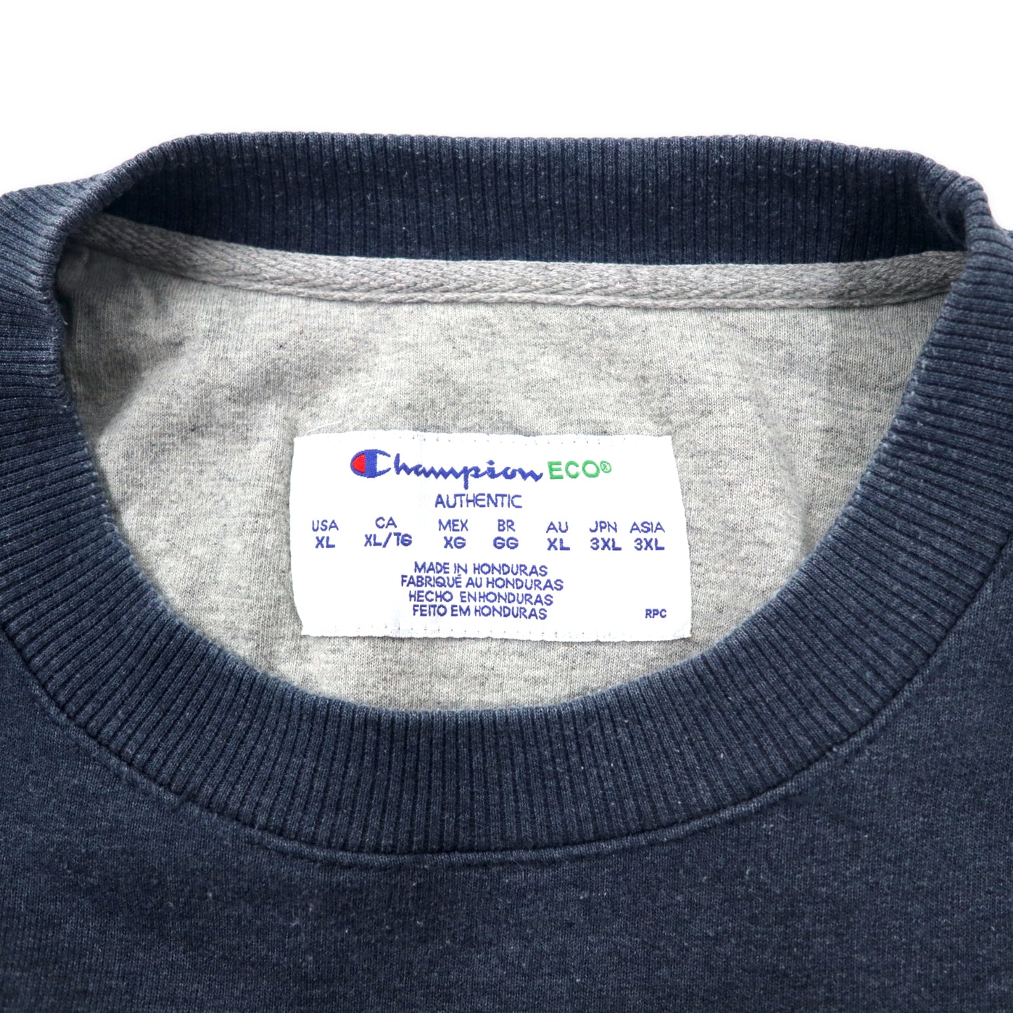 Champion クルーネックスウェット 3XL ネイビー ポリエステル ワンポイントロゴ ビッグサイズ