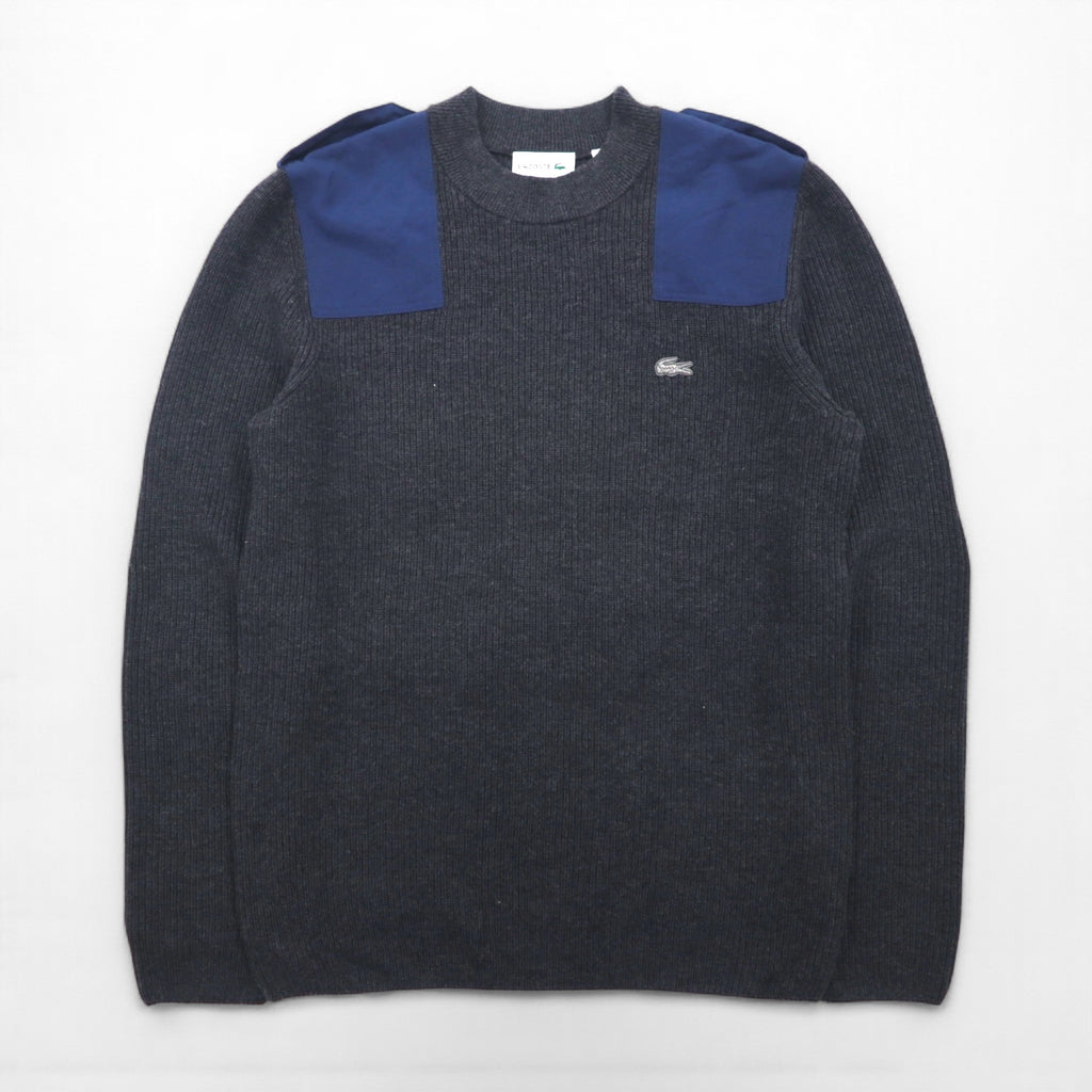 LACOSTE コマンド ニット セーター M ウール Dressinn Sweatere エポレット エルボーパッチ AH9167