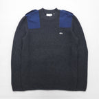 LACOSTE コマンド ニット セーター M ウール Dressinn Sweatere エポレット エルボーパッチ AH9167