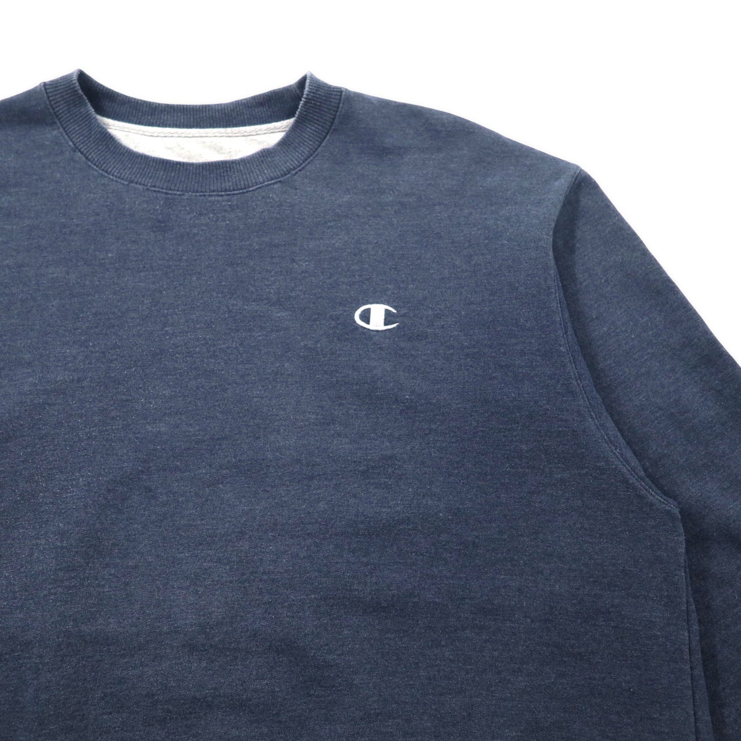 Champion クルーネックスウェット 3XL ネイビー ポリエステル ワンポイントロゴ ビッグサイズ