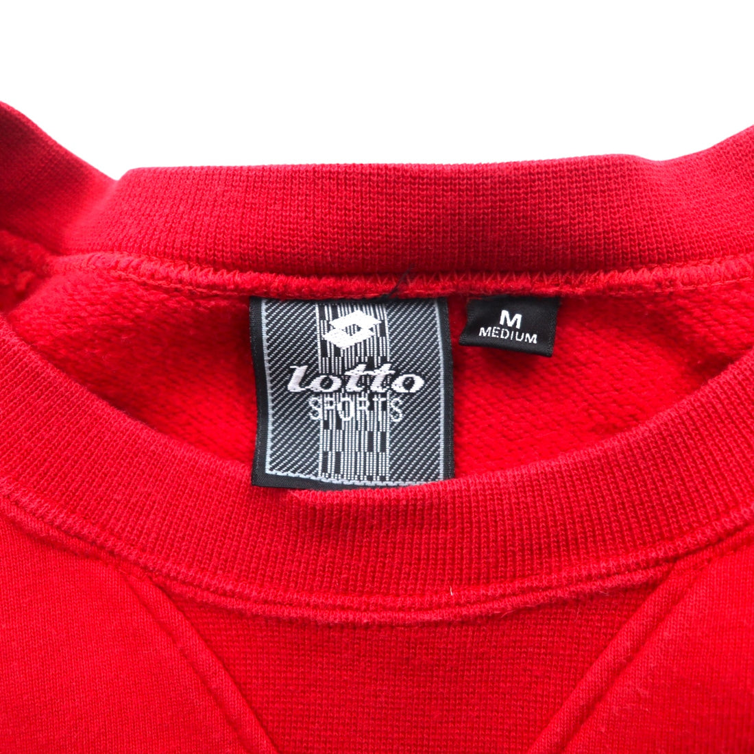 Lotto SPORTS 90s Sweatshirt M Red Logo Tape Fleece Lining Logo Embroidery Front V