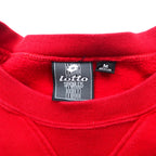 Lotto SPORTS 90s Sweatshirt M Red Logo Tape Fleece Lining Logo Embroidery Front V