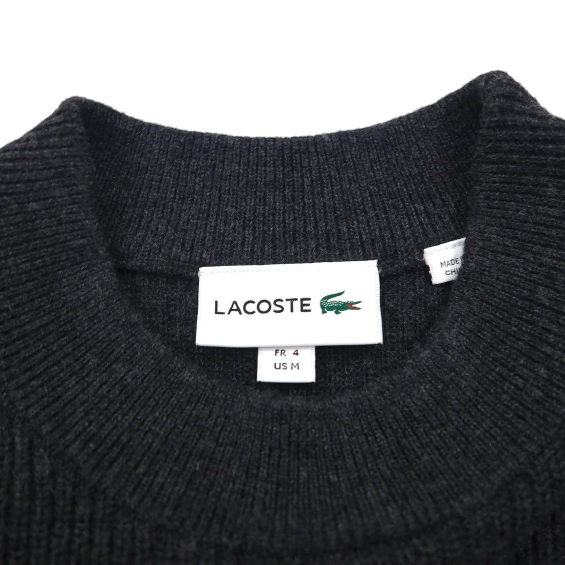 LACOSTE コマンド ニット セーター M ウール Dressinn Sweatere エポレット エルボーパッチ AH9167