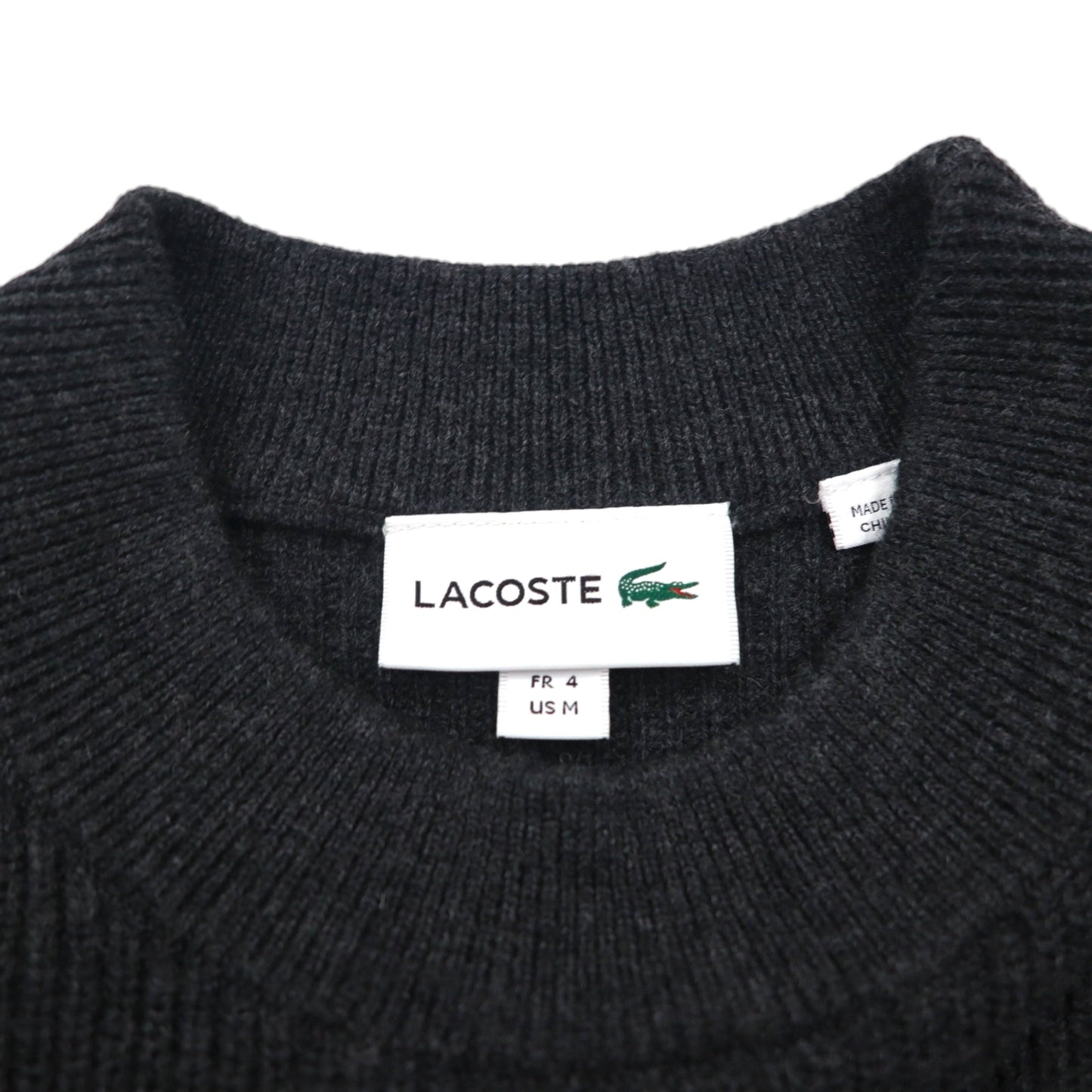 LACOSTE Commando Knit Sweater, Medium, Wool, with Epaulettes and Elbow Patches, AH9167, Dressinn