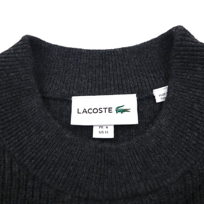 LACOSTE Commando Knit Sweater, Medium, Wool, with Epaulettes and Elbow Patches, AH9167, Dressinn