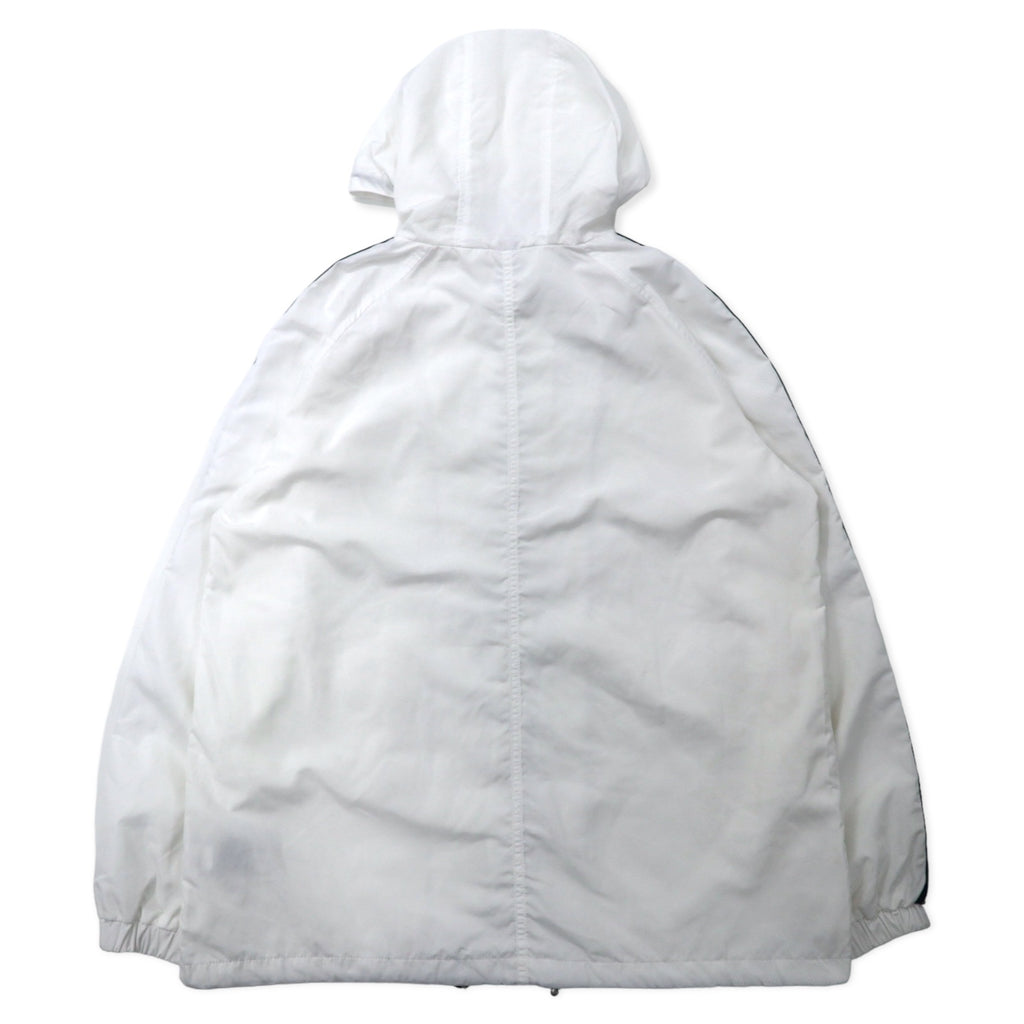 TOMMY JEANS Tape Logo Loose Fit Nylon Jacket Hoodie L White Polyester DW0DW04138