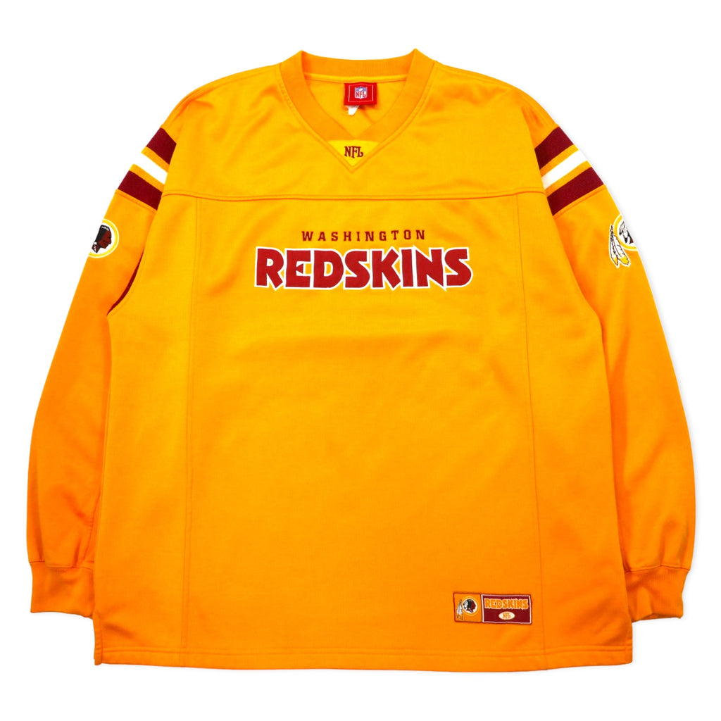 日本然リトテ-古着オンライン-NFL ゲームシャツ XL イエロー ポリエステル RED SKINS ビッグサイズ-NFL Game Shirt XL Yellow Polyester RED SKINS Big Size