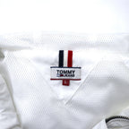TOMMY JEANS Tape Logo Loose Fit Nylon Jacket Hoodie L White Polyester DW0DW04138