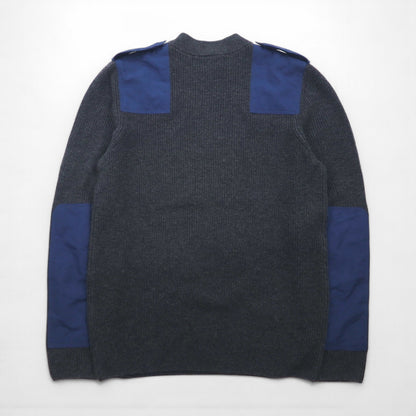 LACOSTE Commando Knit Sweater, Medium, Wool, with Epaulettes and Elbow Patches, AH9167, Dressinn