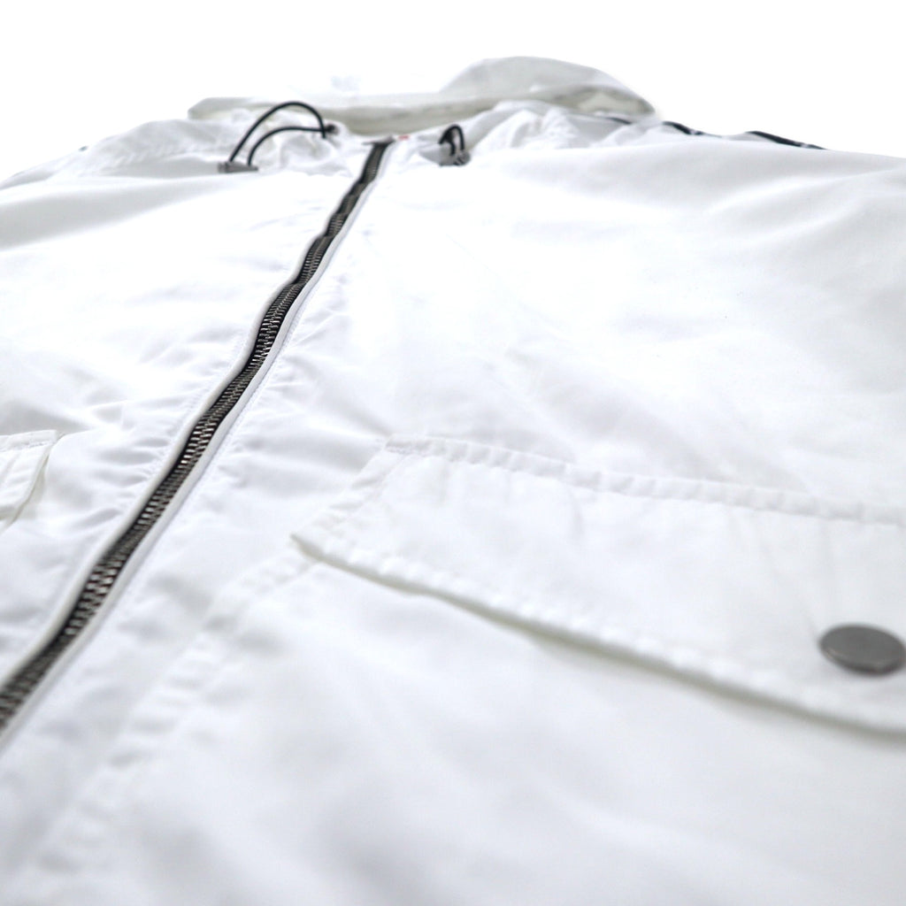 TOMMY JEANS Tape Logo Loose Fit Nylon Jacket Hoodie L White Polyester DW0DW04138