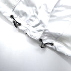 TOMMY JEANS Tape Logo Loose Fit Nylon Jacket Hoodie L White Polyester DW0DW04138