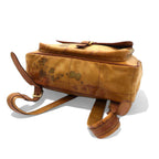 PRIMA CLASSE Made in Italy Backpack Daypack Rucksack Beige PVC Leather Map Pattern