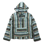 Vintage Baja Hoodie Mexican Hoodie M Multicolor Border Stripe Acrylic