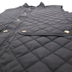 BELSTAFF Quilted Vest, 2XL, Black, Padded, Snap Buttons, Flap Pockets, Gold Label
