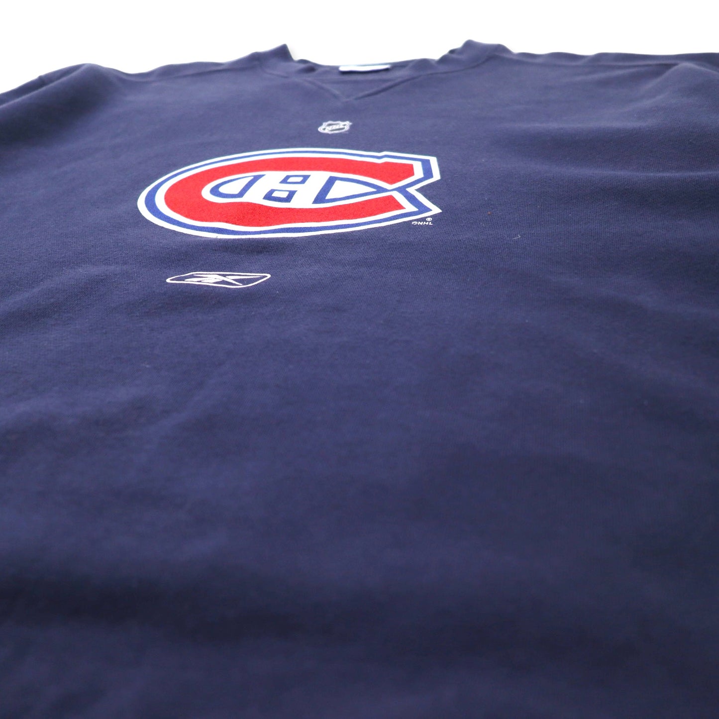 Reebok RBK プリント スウェット XL ネイビー コットン NHL Montreal Canadiens ビッグサイズ