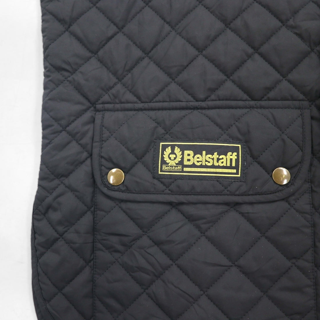BELSTAFF キルティング ベスト 2XL ブラック 中綿 スナップボタン フラップポケット Gold Label