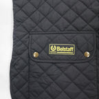 BELSTAFF Quilted Vest, 2XL, Black, Padded, Snap Buttons, Flap Pockets, Gold Label