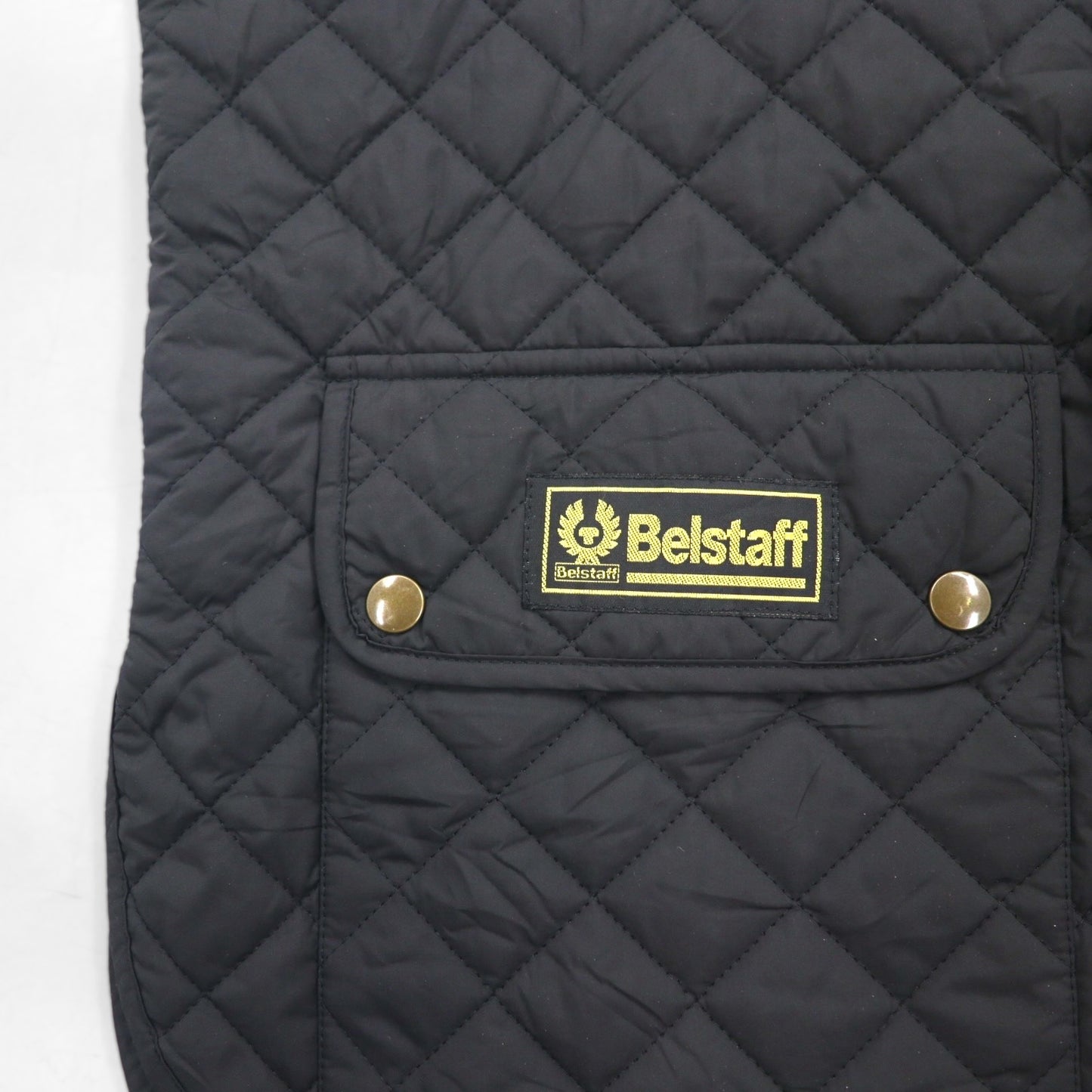 BELSTAFF Quilted Vest, 2XL, Black, Padded, Snap Buttons, Flap Pockets, Gold Label