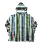 Vintage Baja Hoodie Mexican Hoodie M Multicolor Border Stripe Acrylic