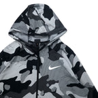 NIKE Dri-FIT Full-Zip Hoodie L Grey Camo Polyester Swoosh Logo Dry Camo Graphic Full-zip Hoodie Jacket DRI-FIT BV2718-077