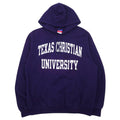 日本然リトテ-古着オンライン-Champion 00年代 カレッジ プリント プルオーバーパーカー L ネイビー コットン 裏起毛 TEXAS CHRISTIAN UNIVERSITY アーチロゴ 2段プリント ホンジュラス製-Champion 00's College Print Pullover Hoodie L Navy Cotton brushed lining TEXAS CHRISTIAN UNIVERSITY Arch Logo 2 Tier Print Honduras Made