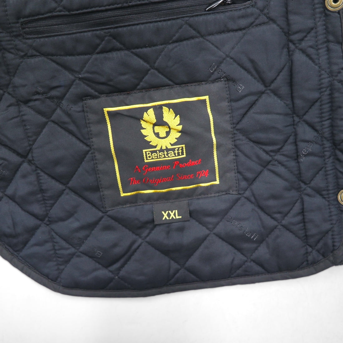 BELSTAFF キルティング ベスト 2XL ブラック 中綿 スナップボタン フラップポケット Gold Label