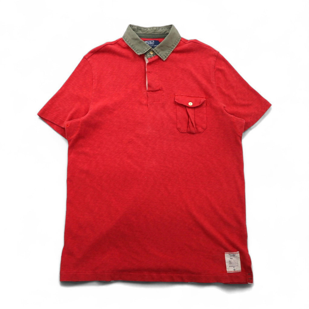 Polo by Ralph Lauren 90s XL Pink Cotton Polo Shirt with Chest Pocket