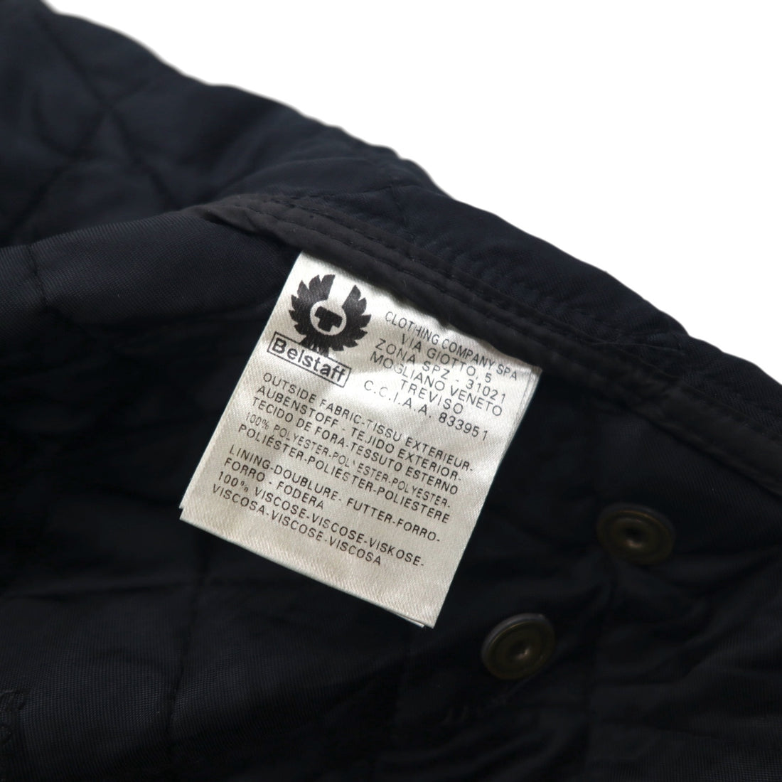 BELSTAFF キルティング ベスト 2XL ブラック 中綿 スナップボタン フラップポケット Gold Label