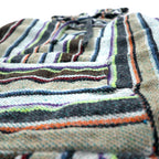 Vintage Baja Hoodie Mexican Hoodie M Multicolor Border Stripe Acrylic