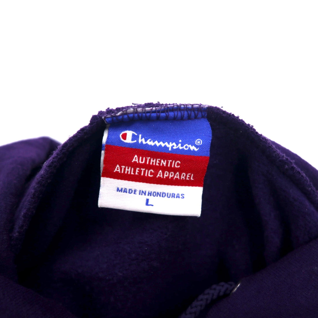 Champion 00s College Print Pullover Hoodie L Navy Cotton Fleece Lining TEXAS CHRISTIAN UNIVERSITY Arch Logo 2-Layer Print Made in Honduras