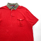 Polo by Ralph Lauren 90s XL Pink Cotton Polo Shirt with Chest Pocket