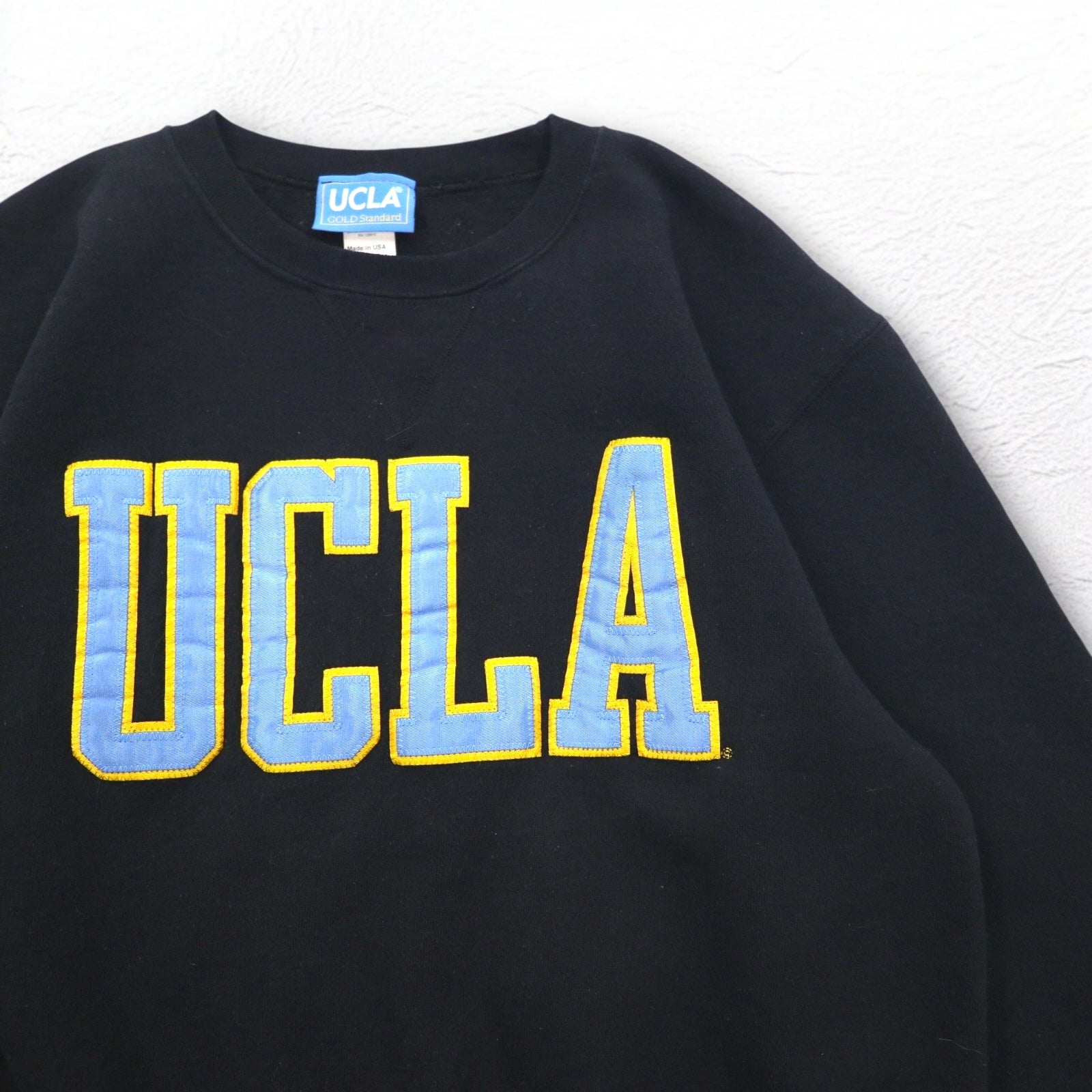UCLA 90年代 USA製 カレッジ スウェット M ブラック コットン ワッペン GOLD Standard