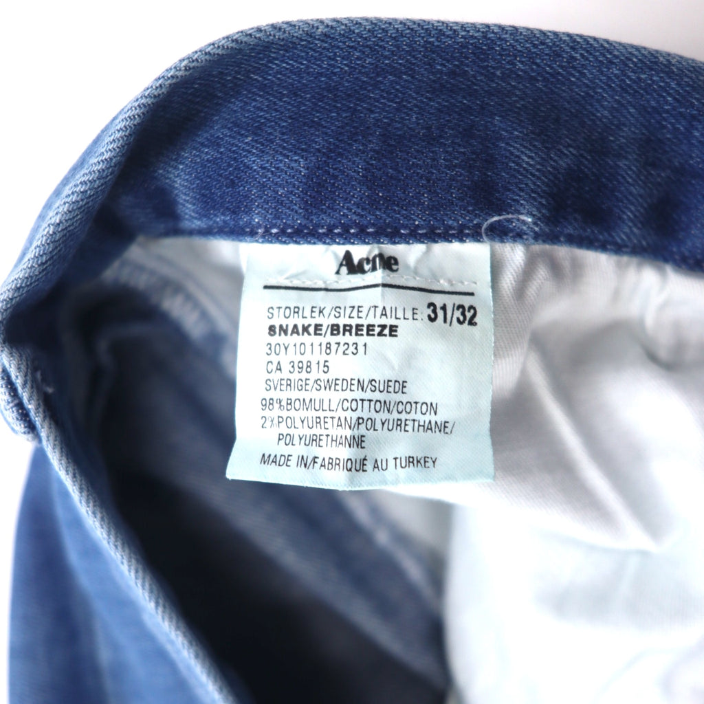 Acne Stretch Skinny Denim Pants, Medium, Indigo, Blue, Cotton, Made in Turkey