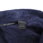 SEAN JOHN 2000s Reflective Design Short Sleeve Field Shirt, Size L, Navy, Cotton