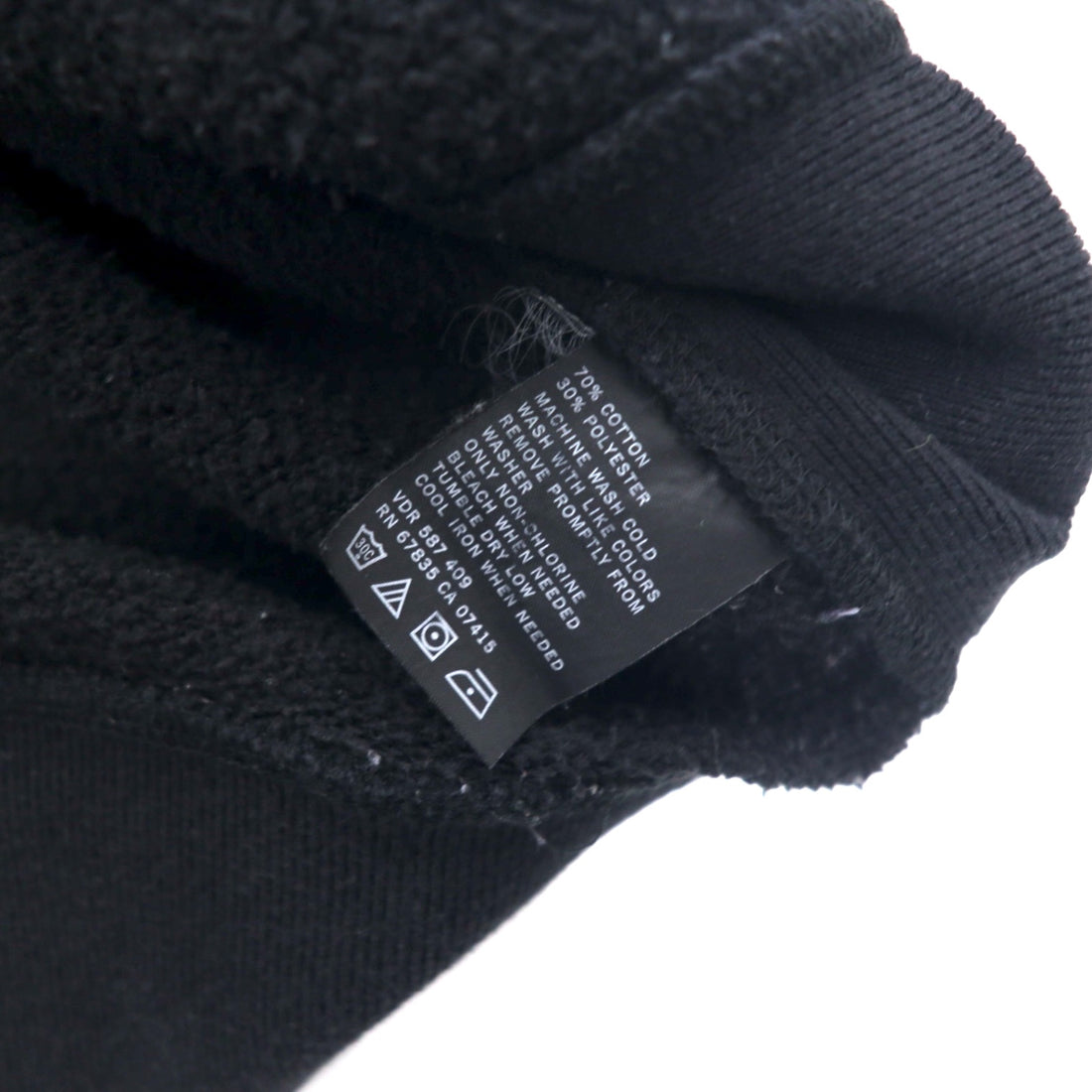 NAUTICA Reverse Weave Sweatshirt XL Black Cotton One Point Logo Embroidery Big Size