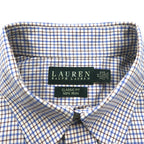 LAUREN RALPH LAUREN Button-down shirt, XL, blue, cotton, check, CLASSIC FIT, NON IRON