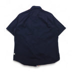 SEAN JOHN 2000s Reflective Design Short Sleeve Field Shirt, Size L, Navy, Cotton