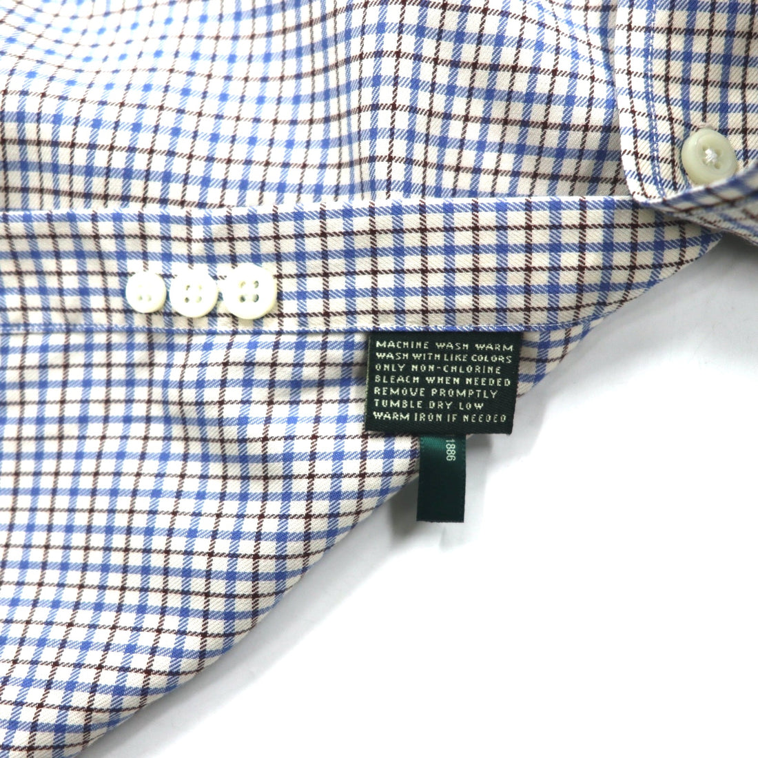 LAUREN RALPH LAUREN Button-down shirt, XL, blue, cotton, check, CLASSIC FIT, NON IRON