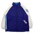 日本然リトテ-古着オンライン-FILA 90年代 ナイロンジャケット ジャージ L ブルー ドローコード-FILA 90's Windbreaker Jersey L Blue Drawcord